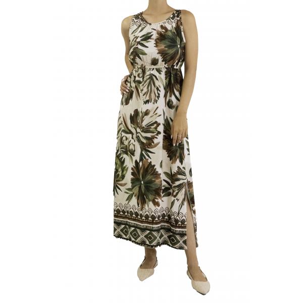 Vestito fantasia lungo girocollo 